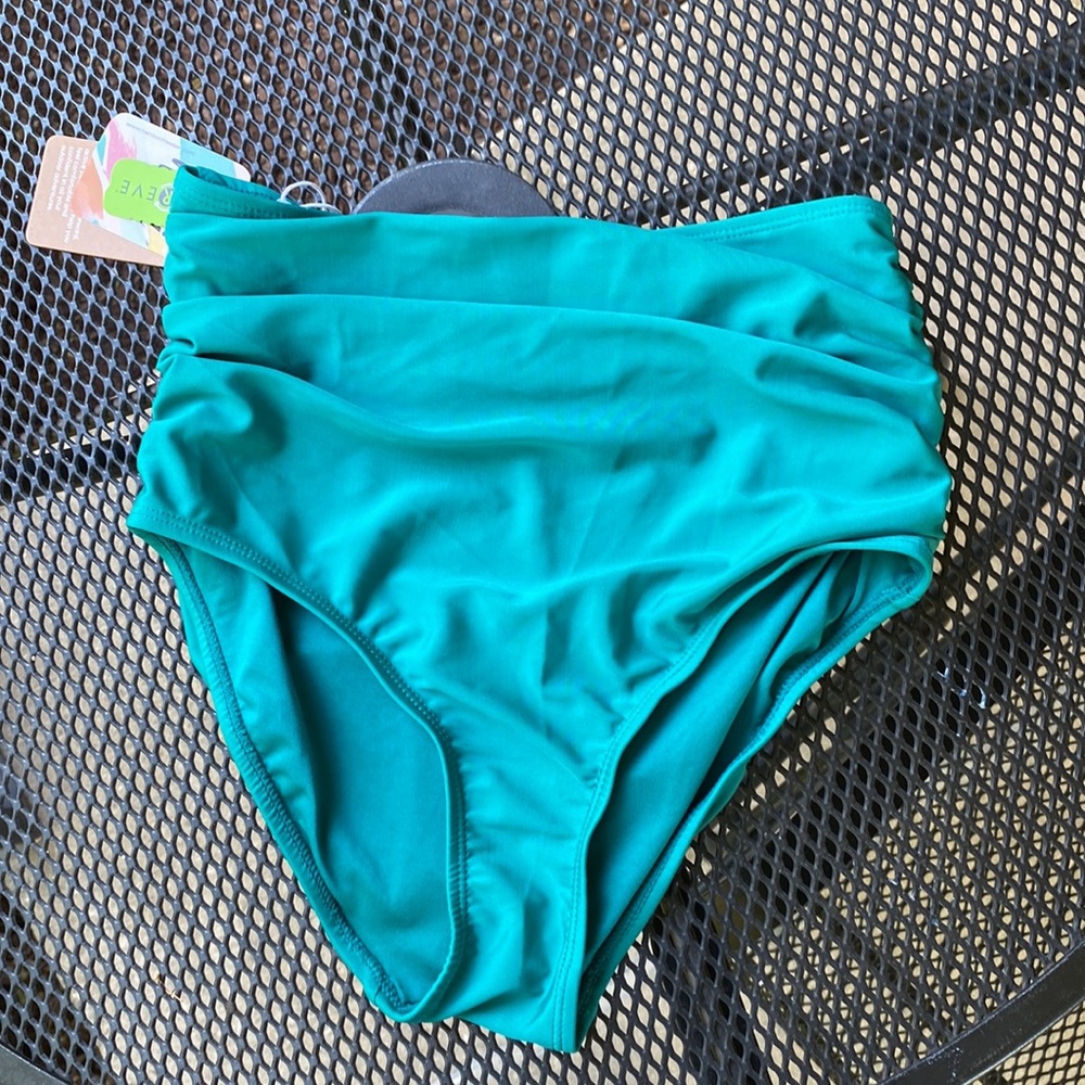 Nani XS Green Ruched Swim Bottoms - Picture 4 of 6